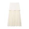 Z novo colete de tricô feminino simples de moda francesa com botões, saia pequena plissada com costura 4192015 4192016