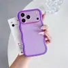 Nuevo producto se transforma instantáneamente en una funda de ventana grande con borde ondulado adecuada para el teléfono Apple 18 funda 17pro dos en uno funda de piel de color bloqueante 16