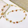 Collar Transfronterizo Original de Nicho de Lujo Ligero de Piedra Natural Púrpura Triturada con Cuentas para Mujer, Cadena Elegante Vintage de Perla para Clavícula