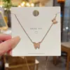 Joyería de Moda de Celebridad de Internet para Mujer Colgante de Acero de Titanio de Alta Gama Sin Descoloración Cadena de Collar de Lujo de Nicho Collar de Mariposa Esmerilado