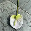 Anturio Artificial Rosa y Blanco Tacto Realista 3D Boda Flores Artificiales Decoración Suave Hogar Flores Falsas Mayoreo