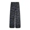 2025 Novos Calças Cargo Camufladas Retrô Americanas de Perna Reta para Paraquedistas Unissex Primavera e Outono Jeans de Comprimento Total High Street