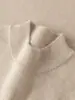 Suéter de cachemira para bebé, cuello alto medio para hombre, color liso, casual de negocios, manga larga, cuello medio, camiseta interior de punto de lana