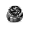 Anillo de acero inoxidable unisex pequeño de diseño redondo exquisito, mundo animal Rey León Dorado Nuevo japonés y coreano, multicolor