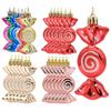 Cor de natal galvanizada doce plano decorativo presente doce pintado galvanizado pingente de natal doce em barra plana 6 peças/caixa