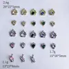 Accesorios de Aleación DIY al por Mayor Colgantes Coloridos Incrustados con Pedrería Pulseras Collares Incrustados con Circonita Pequeños Dijes Accesorios de Joyería