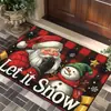 Tapete de Chão de Natal Transfronteiriço Amazon Decoração Tapete para Porta de Entrada de Natal Festival Uso Doméstico Tapete com Absorção de Água Resistente à Sujeira