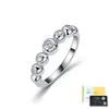 Anillo de Eternidad de Plata de Ley S925 con Moissanita Burbuja Anillo con Piedras Graduadas de Perla Redonda Anillo Simple para Apilar para Mujeres Fábrica de Origen
