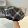 Boina Oitavada Metálica Doce Estilo Outono/Inverno para Mulheres, Chapéu Boina Painter Newsboy Moda Retro Coreana Celeb da Internet