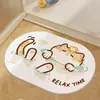 Alfombrilla absorbente de tierra de diatomeas dura de dibujos animados personalizada, alfombrilla de pie de secado rápido para baño, alfombrilla de pie antideslizante para entrada de baño y inodoro