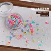 Arte de Uñas Lentejuelas Brillantes de Estrella de Cinco Puntas Primavera y Verano Nuevos Parches Decorativos para Uñas Mini Ultra Delgados Color Plata Oro Claro