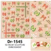 Redanco5D Repujado Ins Popular Caricatura Pegatina para Uñas Estampado en Caliente Lazo Pegatina Estéreo para Uñas Dr1545