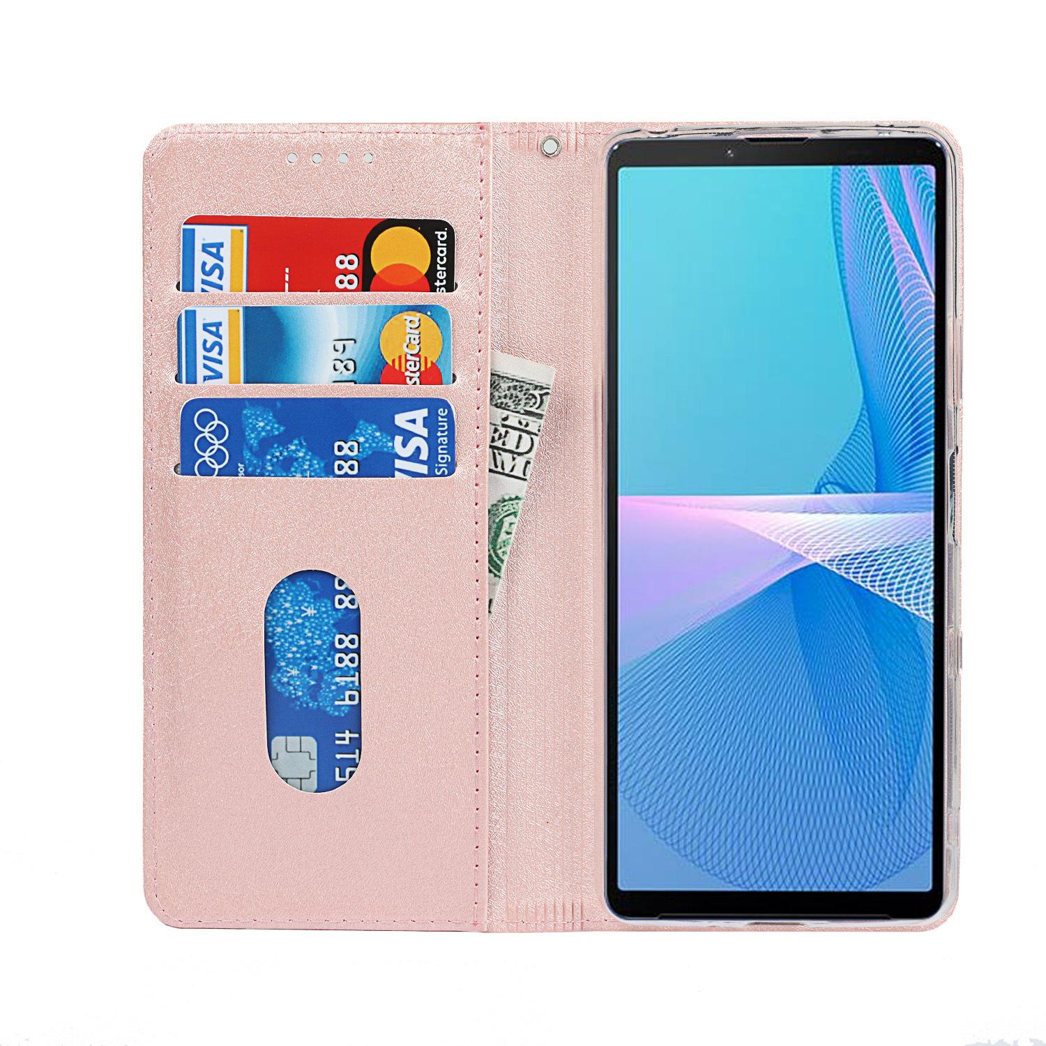 索尼 Xperia 10 III 挂绳蚕丝纹皮套