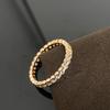 Tarjeta Hogar Plata Esterlina Lado Pulido Estrellas Anillo Diamante Completo Pareja Hueco Fila Diamante Anillo Simple para Hombres y Mujeres Anillo de Bodas