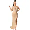 X5028 Ropa de Mujer Europea y Americana Nueva de Otoño e Invierno Transfronteriza Vestido Sexy para Discoteca Malla Transparente Falda Larga Asimétrica para Mujer