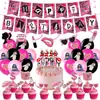 Labios rojos grandes cosméticos tema fiesta niña carreras traje espiral pancarta coche decoración festiva accesorios producto nuevo