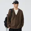 Cárdigan Estilo Perezoso Retro Americano Suéter de Cuello en V para Hombre Invierno Nueva Llegada Marca de Tendencia Estilo Old Money Prendas de Punto para Hombre Ropa de Abrigo