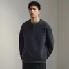 Moletom Masculino Tricotado Texturizado com Gola Redonda e Mangas Longas, Novo Vintage para Outono/Inverno 2026, Modelagem Solta, Tamanho Grande, Peça Casual Versátil