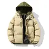 Jaqueta com Capuz de Algodão Masculina da Moda Falsa Duas Peças Inverno Acolchoada Quente Casual Versátil Casaco de Casal Jaqueta Puffer