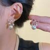 Aretes Cuadrados de Perla de Zirconia para Mujer, Lujo Accesible, Alta Gama, Aretes Elegantes y Atmosféricos, Aretes Retro de Dos Usos