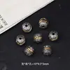 Cuentas Cuadradas Incrustadas de Dos Colores Plata de Xizang, Adornos Calados Incrustados de Turquesa Azul, Cuentas Sueltas, Accesorios para Joyería DIY