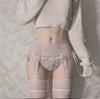 Meia-calça Suspensa de Renda Sexy Peça Única Sem Abertura Meias Pretas para Mulheres Ultra-Fina Sexy Tentação Luxúria Pura Meias Brancas