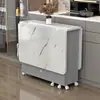 Mesa de Jantar Dobrável para Casa Apartamento Pequeno Removível com Rodas Retangular Ultrafina Multifuncional para Sala de Jantar Dormitório