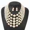 Collares Europeos y Americanos, Cuentas de Perlas de Imitación, Collares Cortos de Mujer de Moda y Exagerados de Múltiples Capas 3110