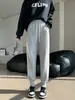 Pantalones Jogger de Mujer, Primavera y Otoño, Forrados de Felpa, Cintura Alta, Corte Holgado, Caída Suelta, Adelgazantes, Pantalones Casuales de Pierna Recta