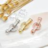 Accesorios DIY Set Redondo Pequeño Hebilla Cuadrada Microincrustada Hebilla de Circonita Doble Campana Hebilla Móvil Escalera