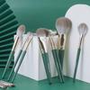 Juego de 14 brochas de maquillaje Green Cloud Cangzhou juego completo de brocha para sombra de ojos, polvo, base, rubor, contorno nasal, herramientas de maquillaje