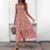 Amazon Europeo y Americano Transfronterizo 2026 Verano Nuevo Vestido con Tirantes Finos Estampado Vestido Elegante Floral sin Espalda de Comercio Exterior