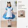 Ropa de Halloween para Niñas Disfraz de Performance de Alicia para Niños Atuendo de Sirvienta Estilo Granja Pastoral Vestido Lolita cos