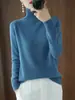 Venta al por mayor transfronteriza de suéteres de punto de cuello alto nuevos para otoño e invierno para mujer, tops de punto con cuello alto, cuello alto grueso y versátil para apilar