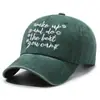 Boné de Baseball Bordado com Letra Lavada para Mulheres, Boné de Baseball Vintage em Jeans Estilo Americano, Atacado