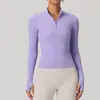 Camiseta de yoga deportiva de manga larga ajustada con media cremallera transfronteriza, camiseta de secado rápido, prenda ajustada para deportes al aire libre, running, fitness