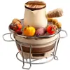Conjunto para Preparo de Chá com Bules e Chaleiras, Equipamento Doméstico Interno para Preparo de Chá, Conjunto Completo de Churrasqueira, Panela Quente Externa, Fogareiro Tradicional a Carvão