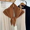 Bufanda Triangular 100% Lana para Mujer, Calentador de Cuello de Color Sólido, Otoño e Invierno Cálido Versátil Suave Bufanda Dongdaemun, Corea