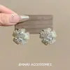 Brincos de Flor Brilhantes Full Diamond de Luxo High-End Design Exquisito e Fashionável Criativo Versáteis para o Dia a Dia