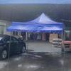 Tienda publicitaria impermeable extendida 3*3 con impresión de logotipo, puesto, camping al aire libre, plegable, de cuatro esquinas, sombrilla