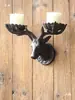 Portavelas de Hierro Fundido Montado en la Pared Estilo Europeo, Decoración de Pared de Hierro Vintage para el Hogar, Jardín y Patio Colgante