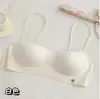 Roupa íntima de cor base, sem costura, com alças finas e decote baixo para mulheres, invisível, respirável, de cintura baixa, costas bonitas, para busto pequeno, com bojo, anti-queda