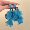 Caminhada à Beira-Mar ~ Estilo Férias de Início de Primavera Brincos de Flor Trançada Moda de Luxo Leve da Indústria Pesada Brincos com Lantejoulas e Franjas