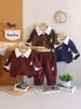 Conjunto de Primavera y Otoño para Niños: Conjunto de Dos Piezas de Camisa Polo de Manga Larga de Algodón, Pantalones Casuales con Estilo para Niños, Ropa de Moda Trendy para Niños