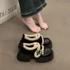 Mocassins Quentes Forrados de Lã com Sola Grossa Pequena para Aumentar a Altura 2025 Outono e Inverno Novo Estilo Velcro Slip-On Sapatos de Algodão e Sapatos de Couro