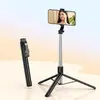 Palo selfie extendido al por mayor, soporte para teléfono, mini soporte para transmisión en vivo, trípode de suelo para fotografía Bluetooth inteligente