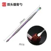 Conjunto de 6 Peças de Colher para Pasta de Tabaco de Cabeça Dupla em Aço Inoxidável Ferramenta de Limpeza de Cachimbos para Cavar Óleo de Tabaco Ferramenta de Palito para Pegar Cera de Nail Art Escultura de Velas