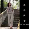 Conjunto de ropa de verano para reducir la edad, ideal para que las personas pequeñas se desplacen y tengan un aspecto adelgazante. Conjuntos de top y pantalón caqui para mujer, nuevo estilo 2025.