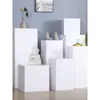 Cabina Cubo Cuadrado Mate Soporte de Exhibición Blanco Adornos de Producto Base Elevadora Modelo de Piso Ventana