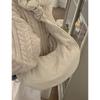 Bolsa de Plumas Moda Inverno Feminina 2024 Novo Estilo Acadêmico Bolsa Bolinho Casual Grande Capacidade Ombro Transversal